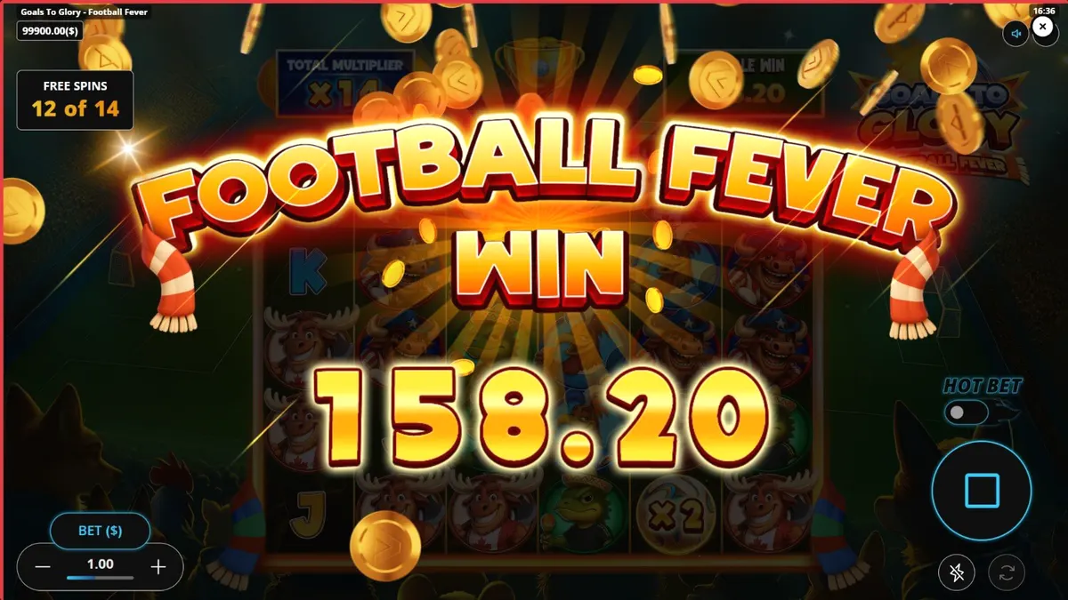 Interface do jogo Goals to Glory Football Fever em um smartphone moderno